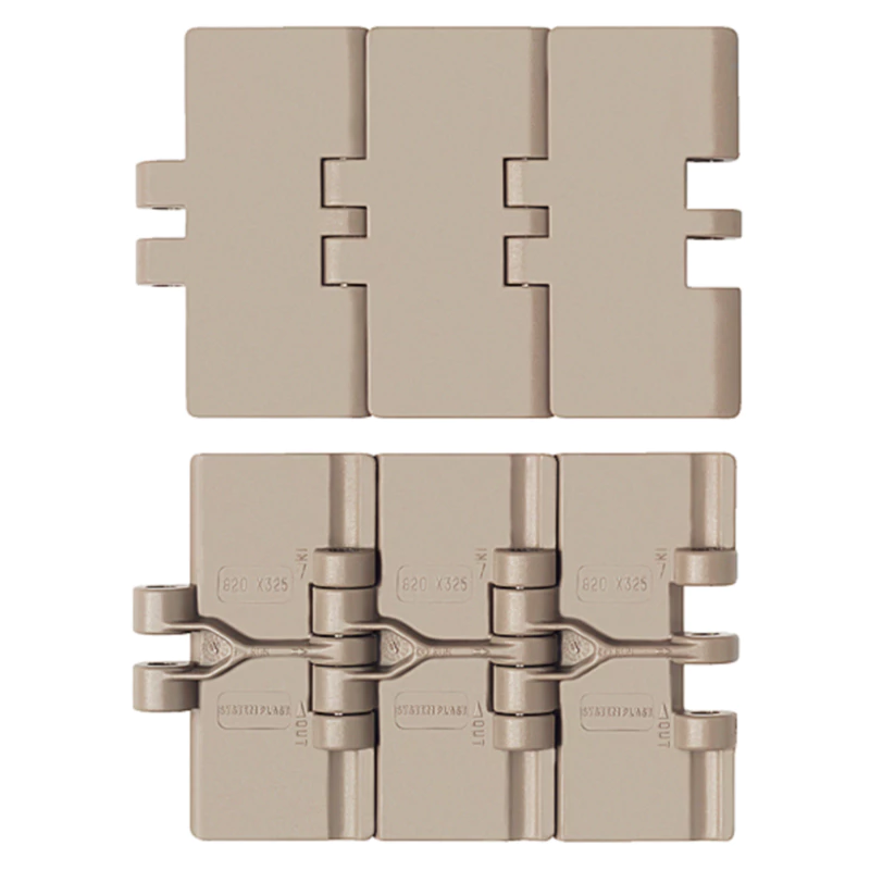 LF820 single hinge straight running plastic flat top chain